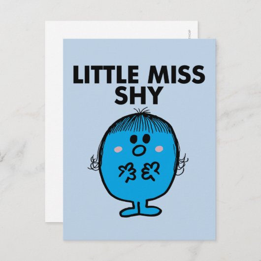 Little Miss Shy | Schwarze Schrift Postkarte (Vorne/Hinten)
