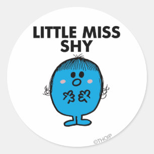 Little Miss Shy   Schwarze Schrift Runder Aufkleber