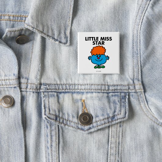Little Miss Star | Schwarze Schrift Button (Beispiel)