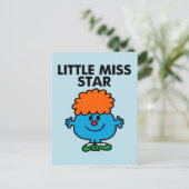 Little Miss Star | Schwarze Schrift Postkarte (Stehend Vorderseite)