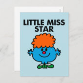 Little Miss Star | Schwarze Schrift Postkarte (Vorne/Hinten)