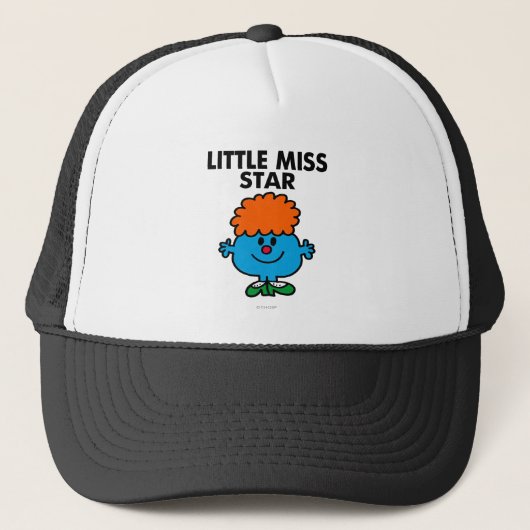 Little Miss Star | Schwarze Schrift Truckerkappe (Vorderseite)