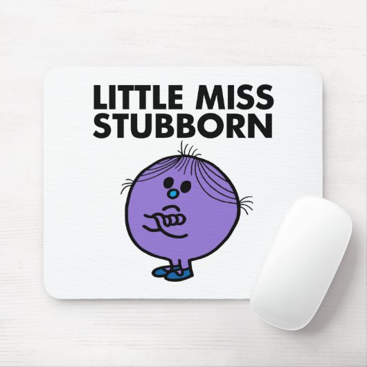Little Miss Stubborn | Überquerte Waffen Mousepad (Mit Mouse)