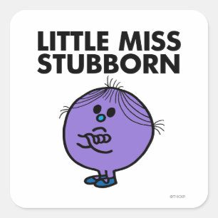 Little Miss Stubborn   Überquerte Waffen Quadratischer Aufkleber