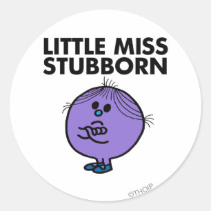 Little Miss Stubborn   Überquerte Waffen Runder Aufkleber