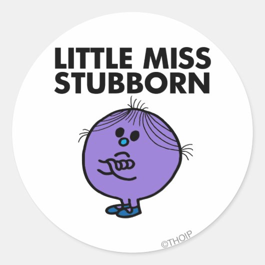 Little Miss Stubborn | Überquerte Waffen Runder Aufkleber (Vorderseite)