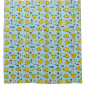 Little Miss Sunshine | Aquamarines Polka Dot Muste Duschvorhang (Vorderseite)