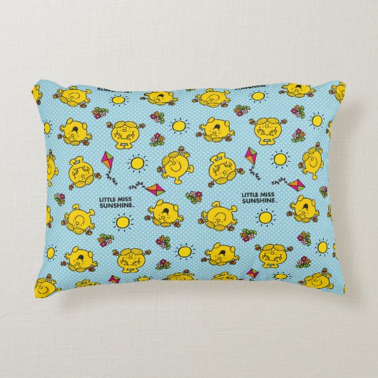 Little Miss Sunshine | Aquamarines Polka Dot Muste Zierkissen (Vorderseite)