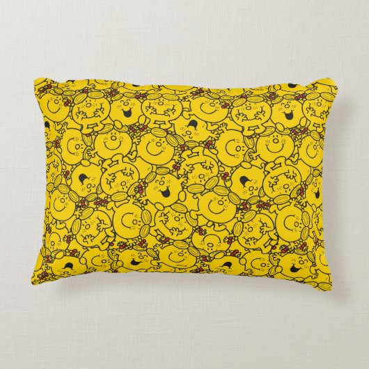 Little Miss Sunshine | Fun Yellow Smile Pattern Dekokissen (Rückseite)