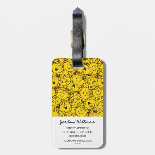 Little Miss Sunshine | Fun Yellow Smile Pattern Gepäckanhänger (Rückseite vertikal)