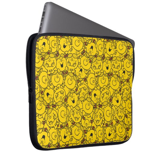 Little Miss Sunshine | Fun Yellow Smile Pattern Laptopschutzhülle (Vorne Rechts)