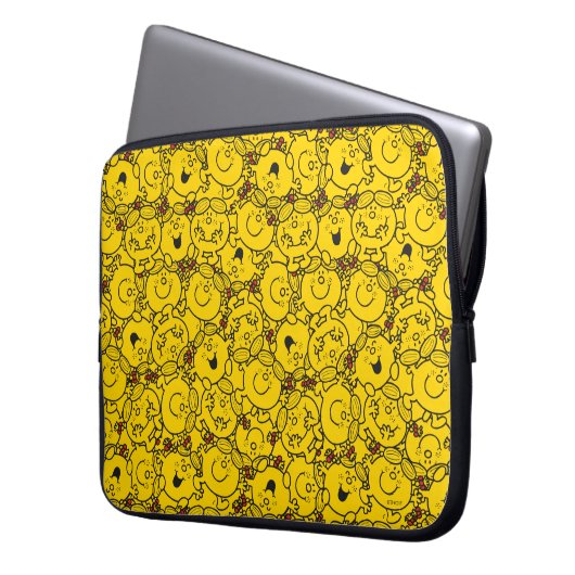 Little Miss Sunshine | Fun Yellow Smile Pattern Laptopschutzhülle (Vorderseite Links)
