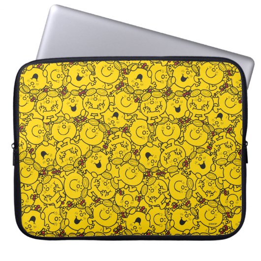 Little Miss Sunshine | Fun Yellow Smile Pattern Laptopschutzhülle (Vorderseite)