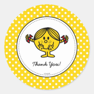 Little Miss Sunshine   Gelbener Geburtstag Danke Runder Aufkleber