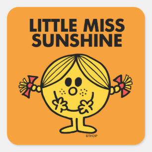 Little Miss Sunshine Lustig & Sommersprossen Quadratischer Aufkleber