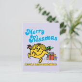 Little Miss Sunshine | Merry Kissmas Feiertagspostkarte (Stehend Vorderseite)