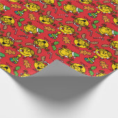 Little Miss Sunshine Red Christmas Pattern Geschenkpapier (Ecke)