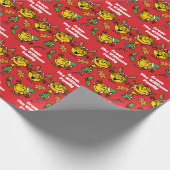 Little Miss Sunshine Red Christmas Pattern Geschenkpapier (Ecke)