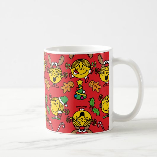 Little Miss Sunshine Red Christmas Pattern Kaffeetasse (Rechts)