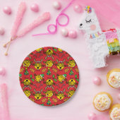 Little Miss Sunshine Red Christmas Pattern Pappteller (Party)