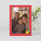 Little Miss Sunshine Roter Weihnachtsaufdruck Feiertagskarte (Stehend Vorderseite)