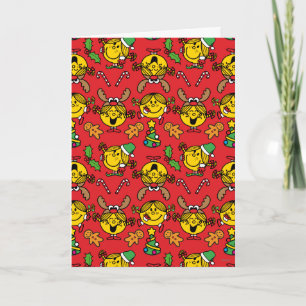 Little Miss Sunshine rotes Weihnachtsmuster Feiertagskarte