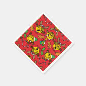Little Miss Sunshine rotes Weihnachtsmuster Serviette (Ecke)