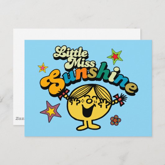 Little Miss Sunshine | Stars und Blume Postkarte (Vorne/Hinten)