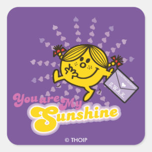 Little Miss Sunshine   Valentine Quadratischer Aufkleber