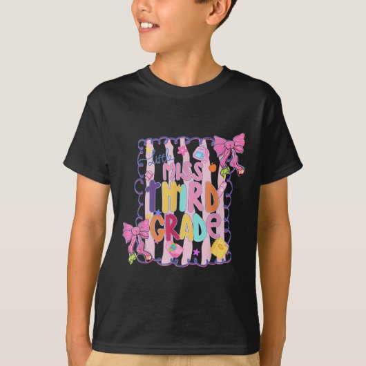 Little Miss Third Grade First Day Of 3rd Grade Coq T-Shirt (Vorderseite)