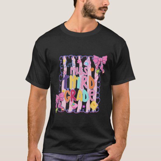 Little Miss Third Grade First Day Of 3rd Grade Coq T-Shirt (Vorderseite)