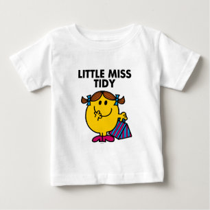 Little Miss Tidy   Schwarze Schrift Baby T-shirt