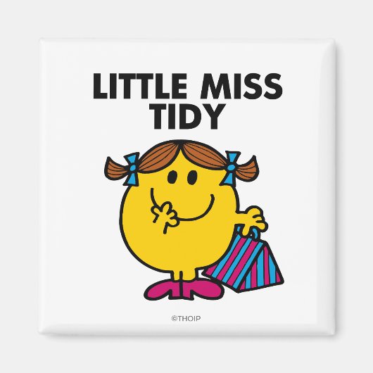 Little Miss Tidy | Schwarze Schrift Magnet (Vorne)