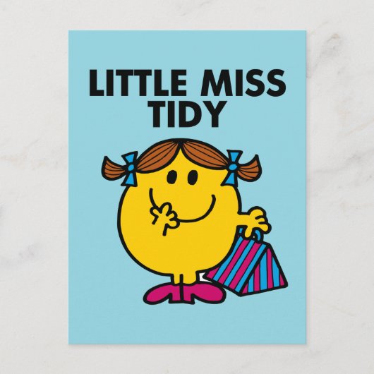 Little Miss Tidy | Schwarze Schrift Postkarte (Vorderseite)