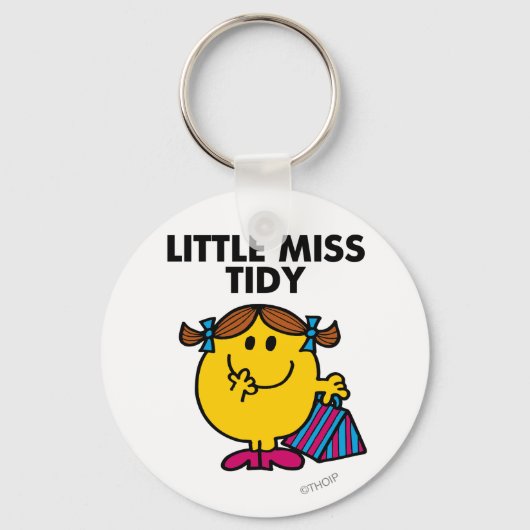 Little Miss Tidy | Schwarze Schrift Schlüsselanhänger (Vorderseite)