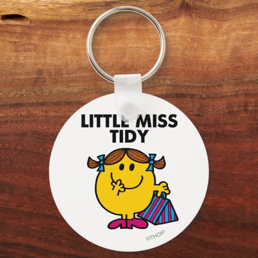 Little Miss Tidy | Schwarze Schrift Schlüsselanhänger (Vorderseite)
