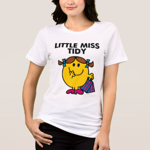 Little Miss Tidy   Schwarze Schrift Tri-Blend Shirt