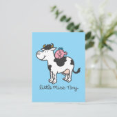 Little Miss Tiny | Reiten von Kuh Postkarte (Stehend Vorderseite)