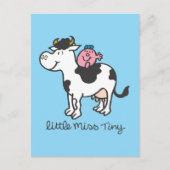 Little Miss Tiny | Reiten von Kuh Postkarte (Vorderseite)