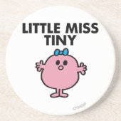 Little Miss Tiny | Schwarze Schrift Sandstein Untersetzer (Vorne)