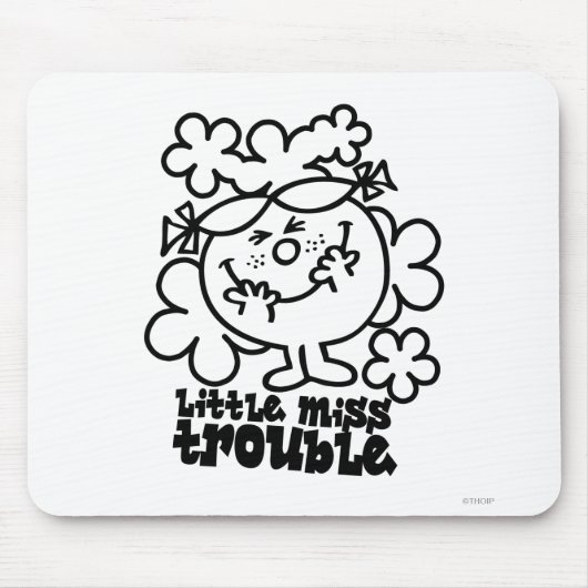 Little Miss Trouble | Schwarz/Weiß Mousepad (Vorne)