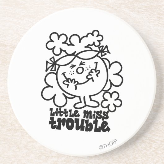 Little Miss Trouble | Schwarz/Weiß Untersetzer (Vorne)