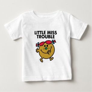 Little Miss Trouble Schwarze Schrift Baby T-shirt