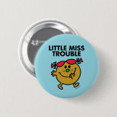 Little Miss Trouble | Schwarze Schrift Button (Vorne & Hinten)