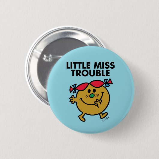 Little Miss Trouble | Schwarze Schrift Button (Vorne & Hinten)