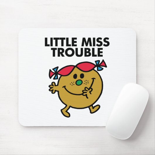 Little Miss Trouble | Schwarze Schrift Mousepad (Mit Mouse)