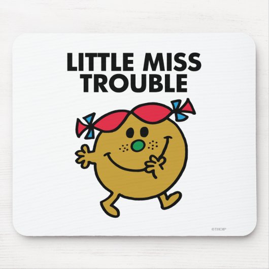 Little Miss Trouble | Schwarze Schrift Mousepad (Vorne)