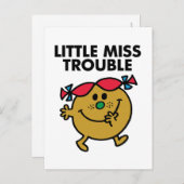 Little Miss Trouble | Schwarze Schrift Postkarte (Vorne/Hinten)