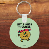 Little Miss Trouble | Schwarze Schrift Schlüsselanhänger (Rückseite)