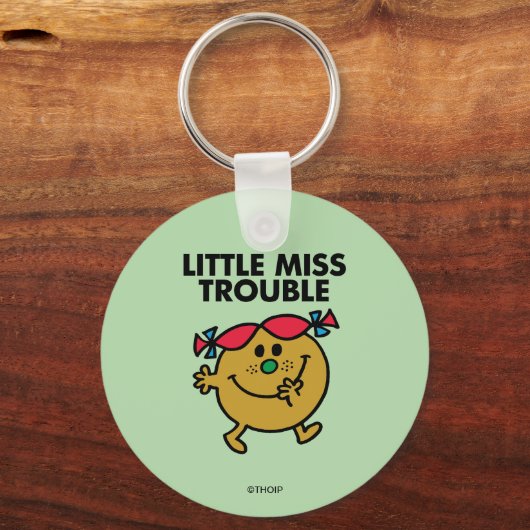 Little Miss Trouble | Schwarze Schrift Schlüsselanhänger (Rückseite)